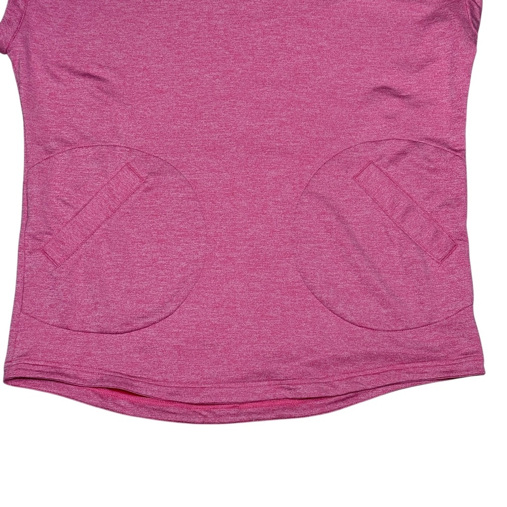 Merrell Women Pink Heathered Short Sleeve Swallowtail Hoodie Pullover Pockets Lg - Picture 9 of 15